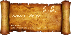 Sarkadi Sára névjegykártya